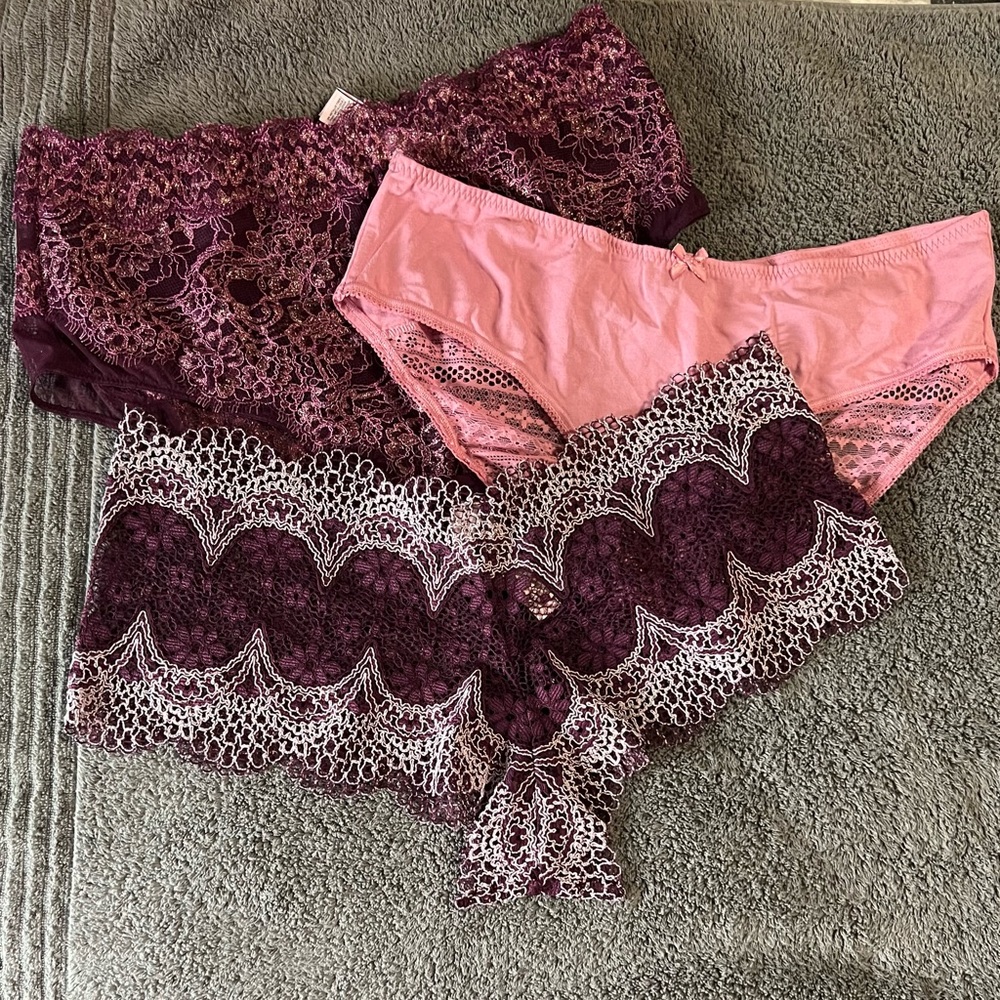 NWT, size large, 3 pair Victoria’s Secret panty bundle